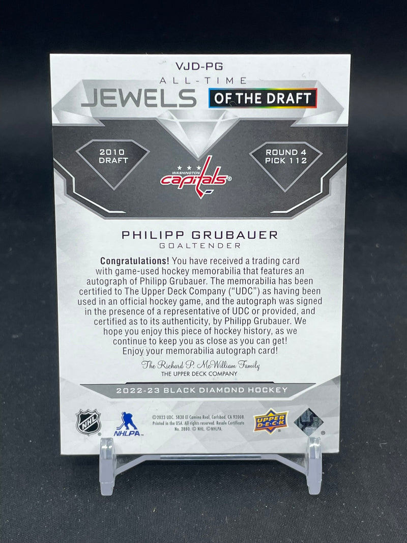 2022 UPPER DECK BLACK DIAMOND - JEWELS OF THE DRAFT - P. GRUBAUER - #VJD-PG - #'D/49 - RELIC - AUTOGRAPH