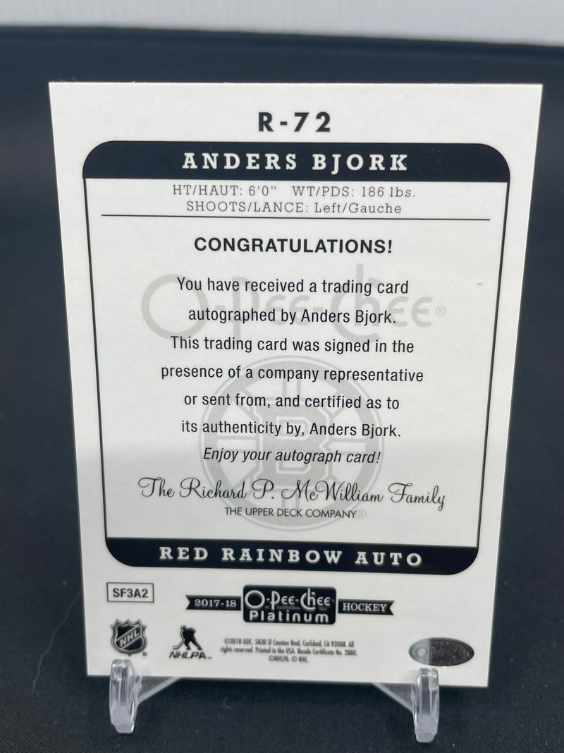 2017 UPPER DECK O-PEE-CHEE PLATINUM - RED RAINBOW AUTO - A. BJORK -