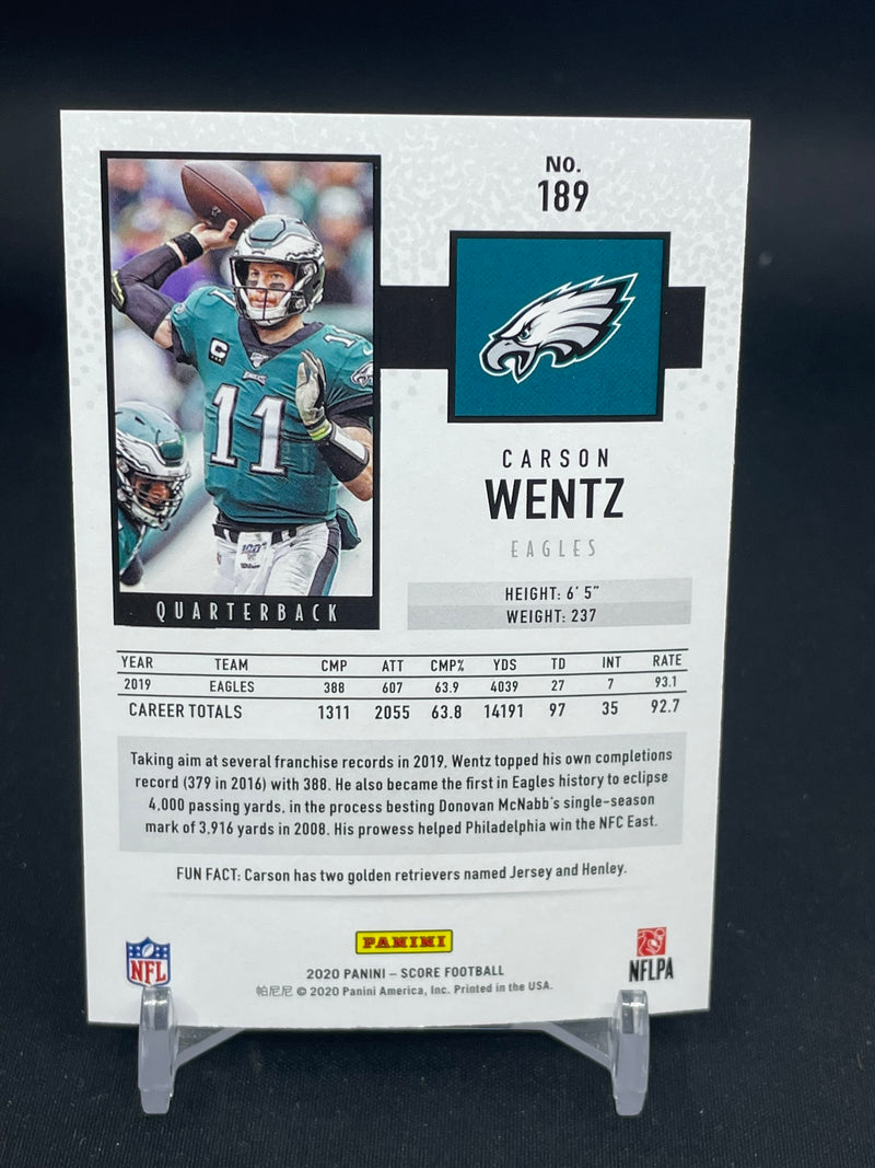 2020 PANINI SCORE - BLUE - C. WENTZ - #189 - #'D/100