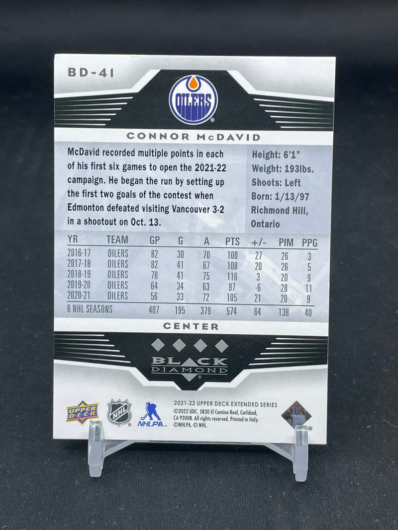 2021 UPPER DECK EXTENDED SERIES - QUAD DIAMOND - BLACK DIAMOND - C. MCDAVID -