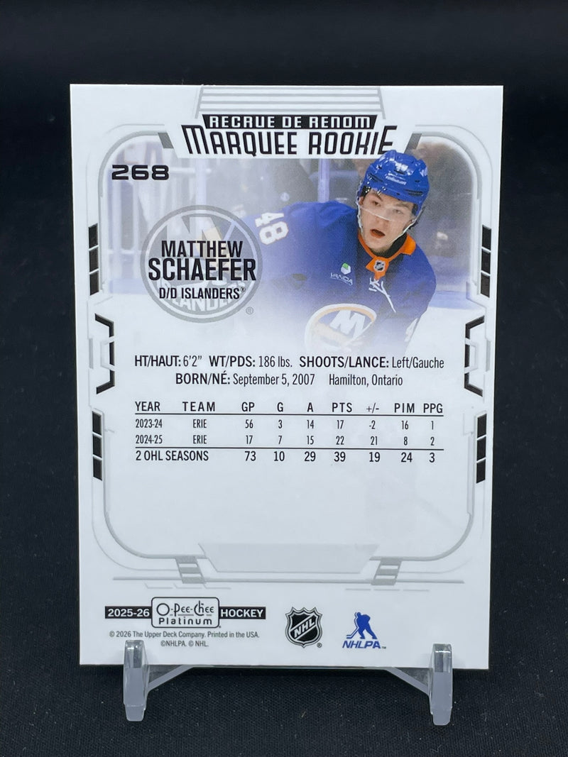 2025 UPPER DECK O-PEE-CHEE PLATINUM - MARQUEE ROOKIE - M. SCHAEFER -