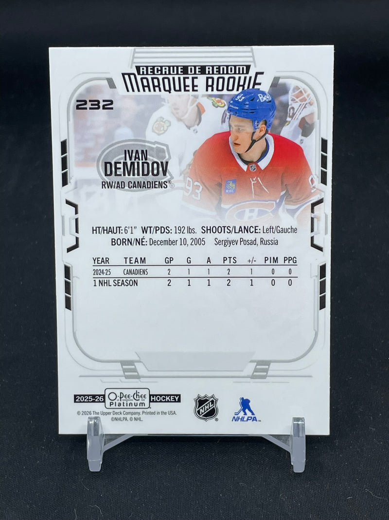 2025 UPPER DECK O-PEE-CHEE PLATINUM - MARQUEE ROOKIE - I. DEMIDOV -