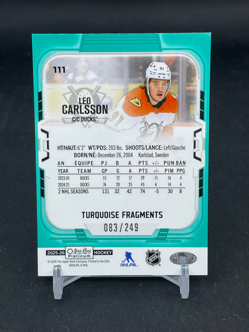 2025 UPPER DECK O-PEE-CHEE PLATINUM - TURQOUISE FRAGMENTS - L. CARLSSON - #111 - #'D/249