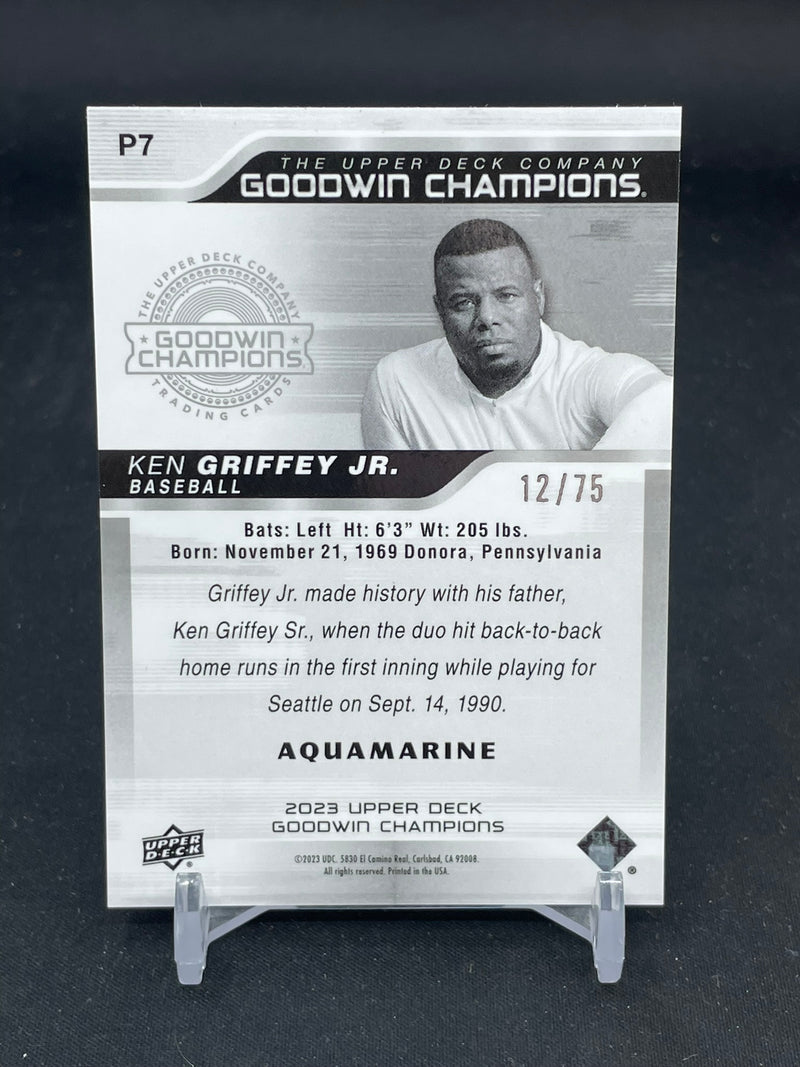2023 UPPER DECK GOODWIN CHAMPIONS - AQUAMARINE - PLATINUM - K. GRIFFEY JR. - #P7 - #'D/75