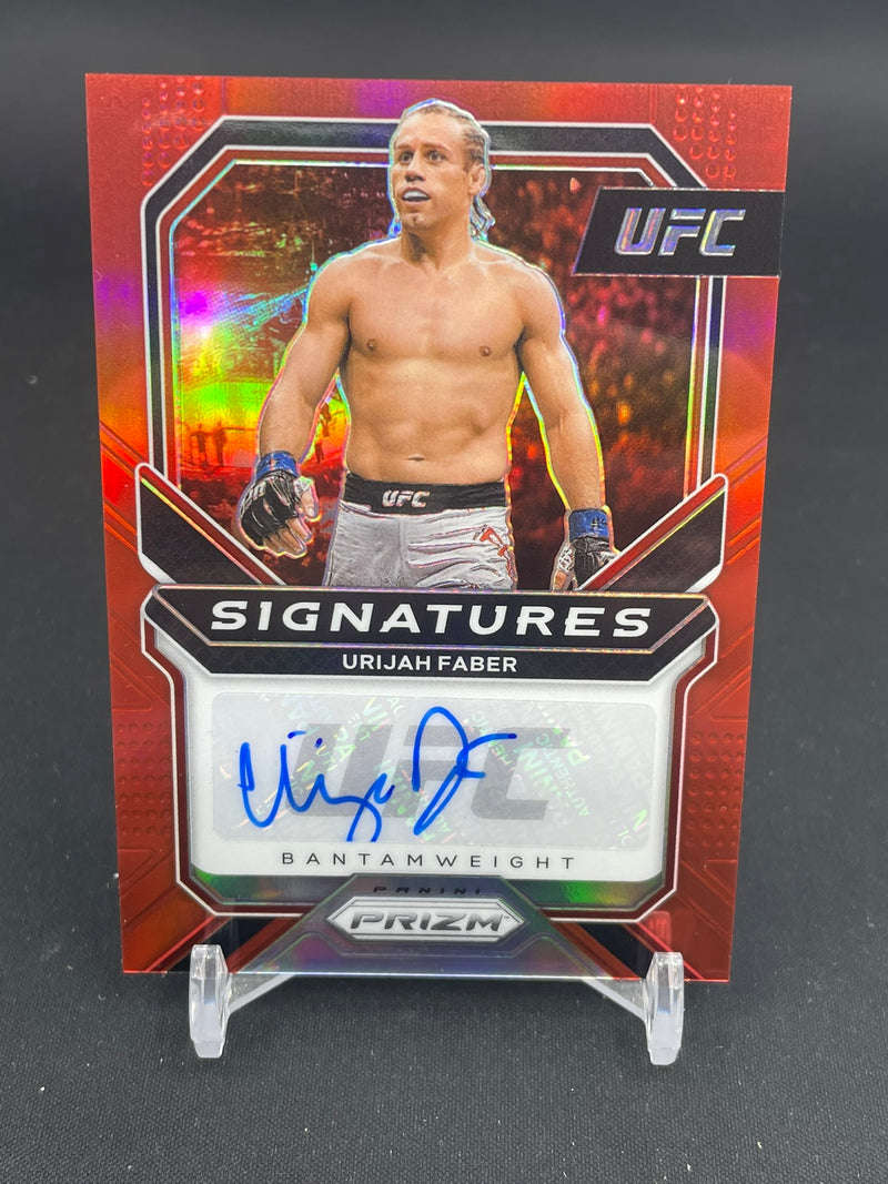 2021 PANINI PRIZM UFC - RED PRIZM SIGNATURES - U. FABER - #SG-UFB - #'D/49 - AUTOGRAPH