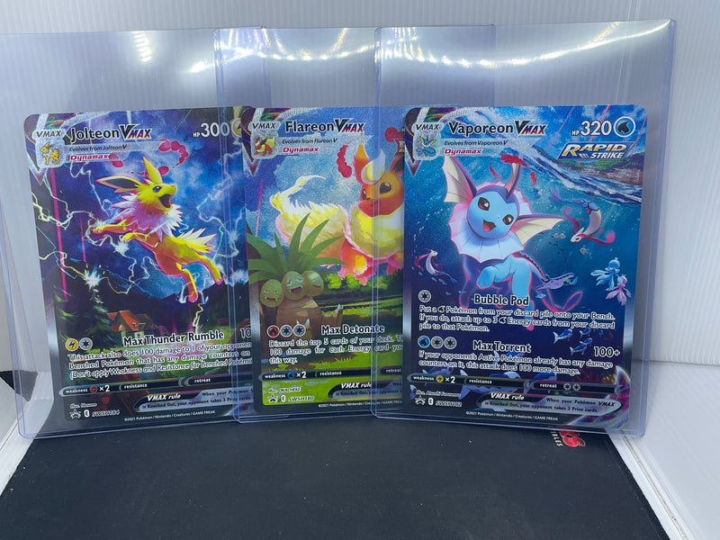 POKEMON EEVEELUTION VMAX PREMIUM COLLECTION JUMBO CARDS (ALL 3 CARDS)