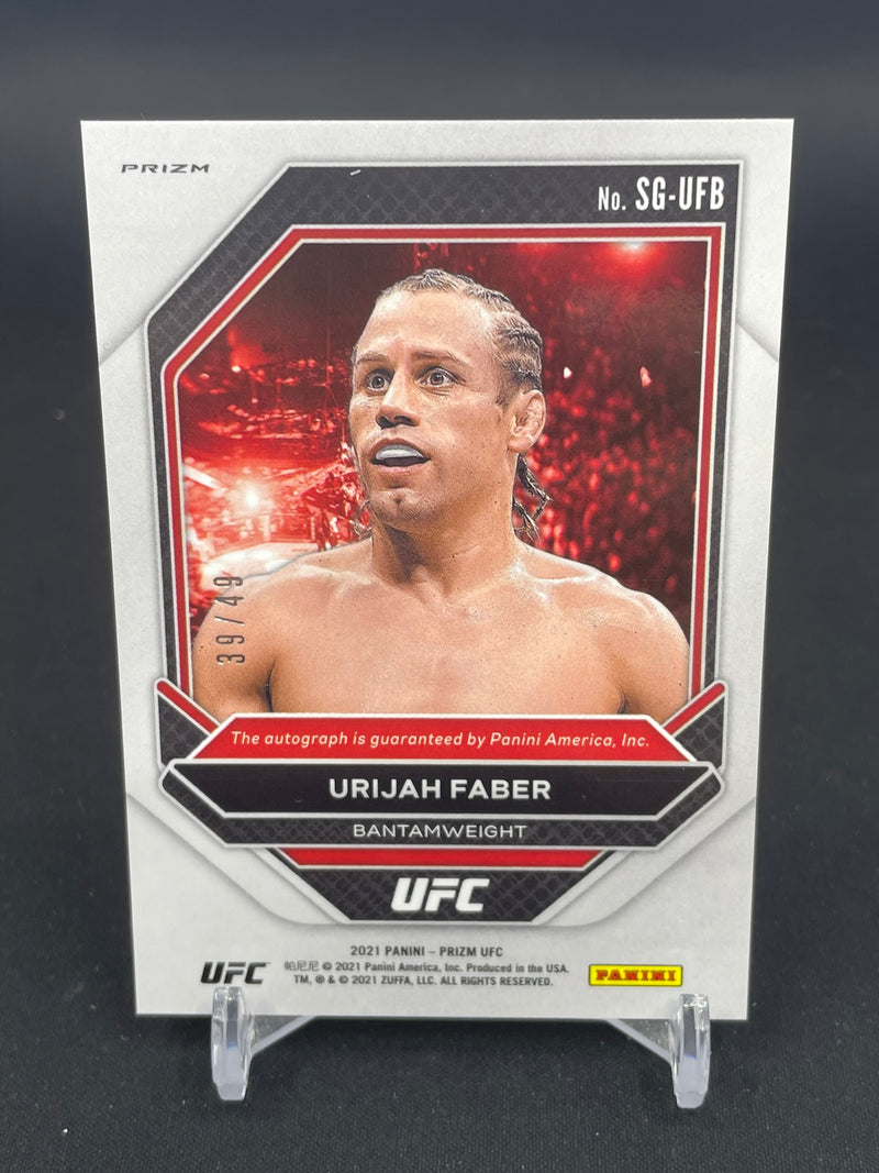 2021 PANINI PRIZM UFC - RED PRIZM SIGNATURES - U. FABER - #SG-UFB - #'D/49 - AUTOGRAPH