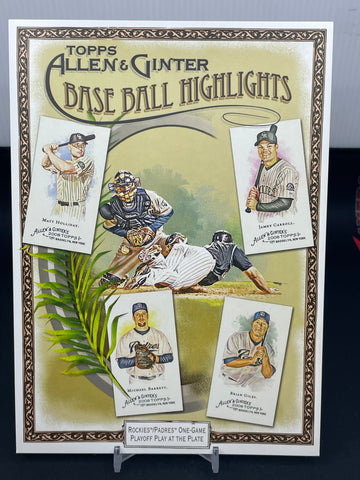 2008 TOPPS ALLEN & GINTER - BASEBALL HIGHLIGHTS JUMBO CARD - ROCKIES/PADRES ONE-GAME PLAYOFF PLAY AT THE PLATE - #BH1