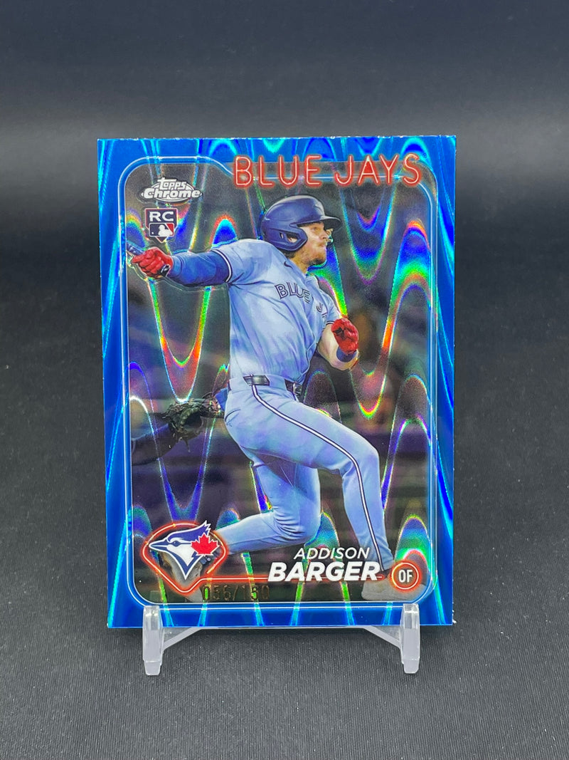 2024 TOPPS CHROME UPDATE - BLUE RAYWAVE REFRACTOR - A. BARGER - #USC159 - #'D/150 - RC