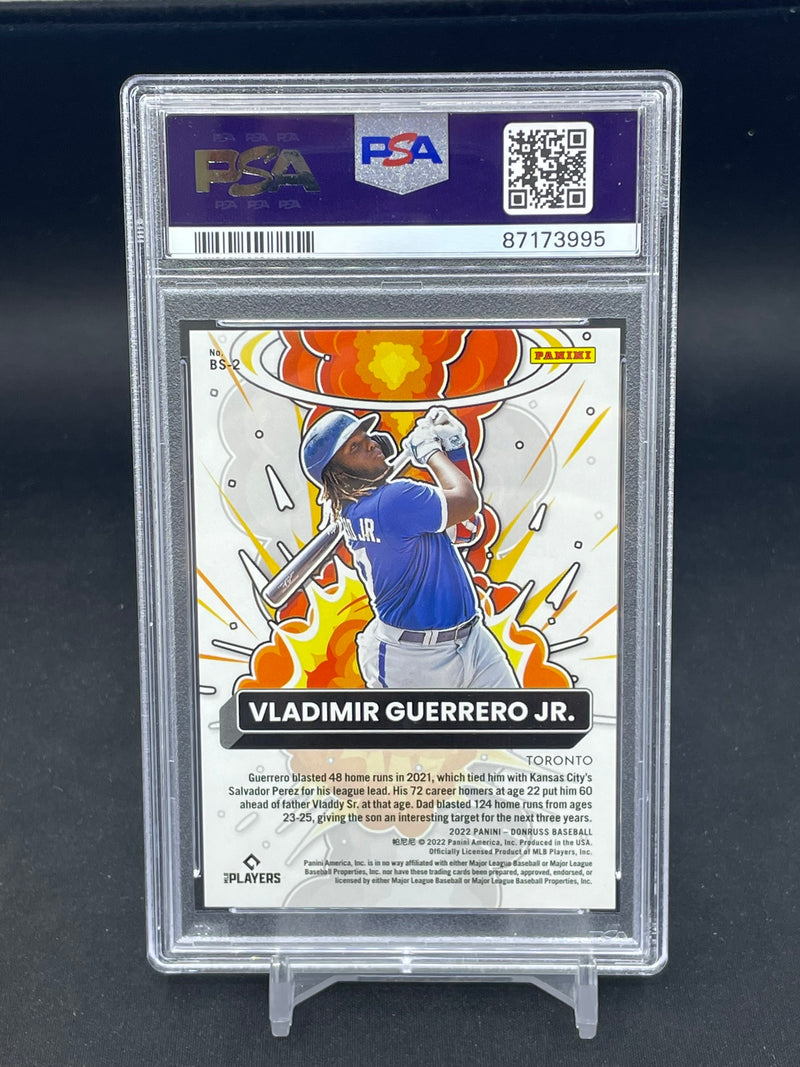 2022 PANINI DONRUSS - BLUE -  BOMB SQUAD - V. GUERRERO JR. - #BS2 - #'D/249 - PSA 10
