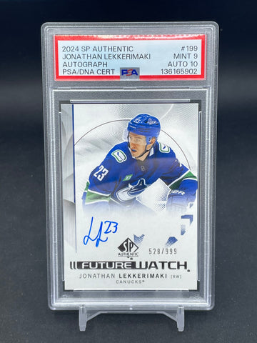 2024 UPPER DECK SP AUTHENTIC - FUTURE WATCH AUTO - J. LEKKERIMAKI - #199 - #'D/999 - AUTOGRAPH - PSA 9 & 10 - RC