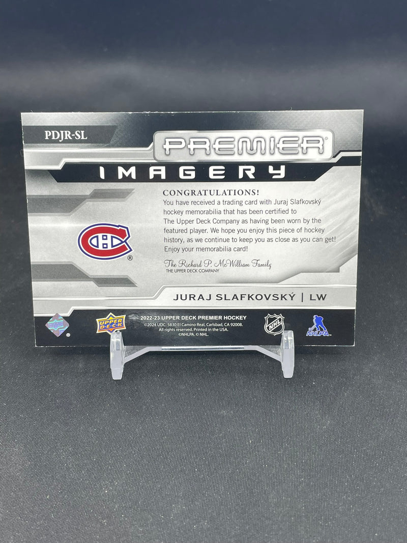 2022 UPPER DECK PREMIER - PREMIER IMAGERY ROOKIES - J. SLAFKOVSKY - #PDJR-SL - #'D/299 - RELIC - RC