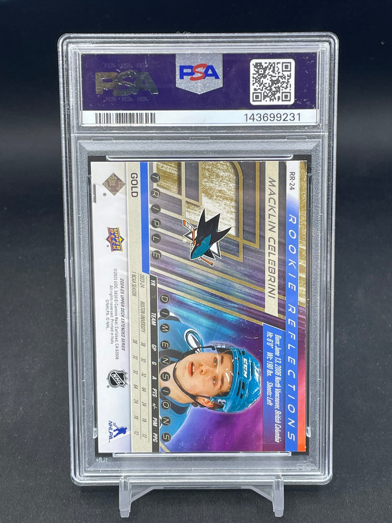 2024 UPPER DECK EXTENDED SERIES - GOLD - ROOKIE REFLECTIONS - M. CELEBRINI - #RR-24 - #'D/100 - PSA 8