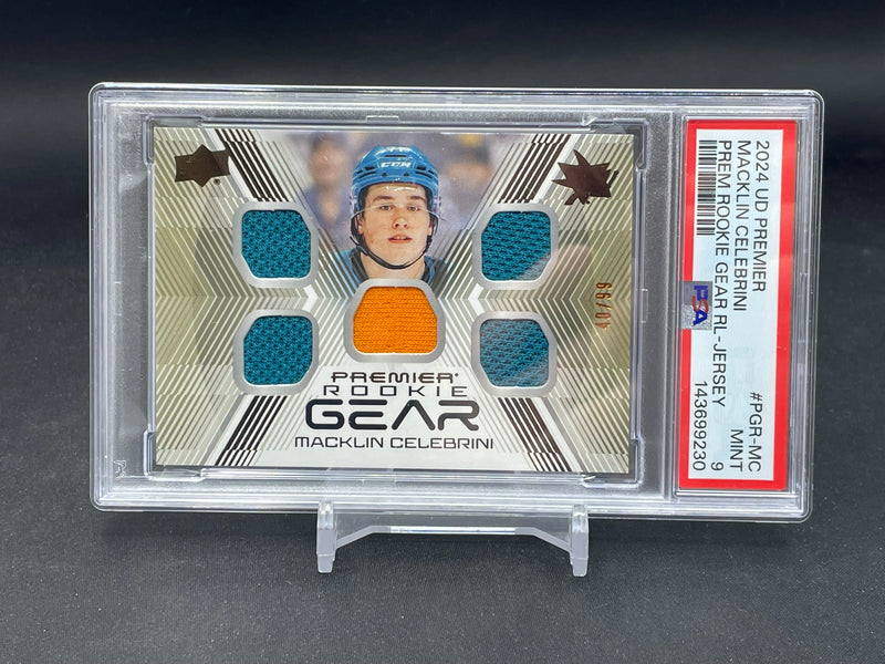 2024 UPPER DECK PREMIER - PREMIUM ROOKIE GEAR - M. CELEBRINI - #PGR-MC - #'D/99 - 5X RELIC - PSA 9 - RC