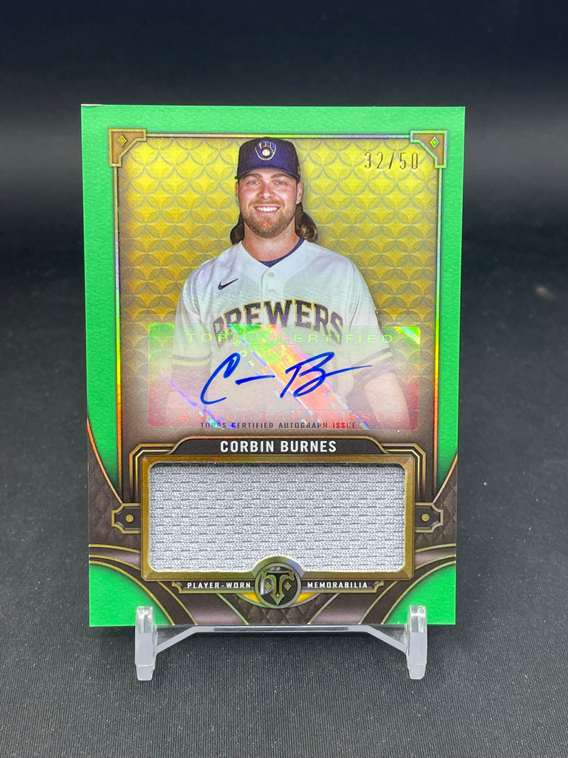 2022 TOPPS TRIPLE THREADS - EMERALD - C. BURNES - #ASJR-CB - #'D/50 - RELIC - AUTOGRAPH