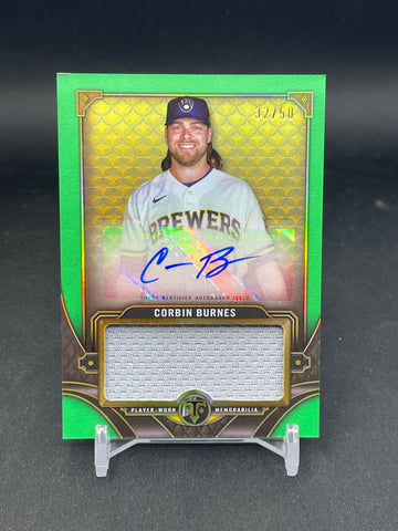 2022 TOPPS TRIPLE THREADS - EMERALD - C. BURNES - #ASJR-CB - #'D/50 - RELIC - AUTOGRAPH
