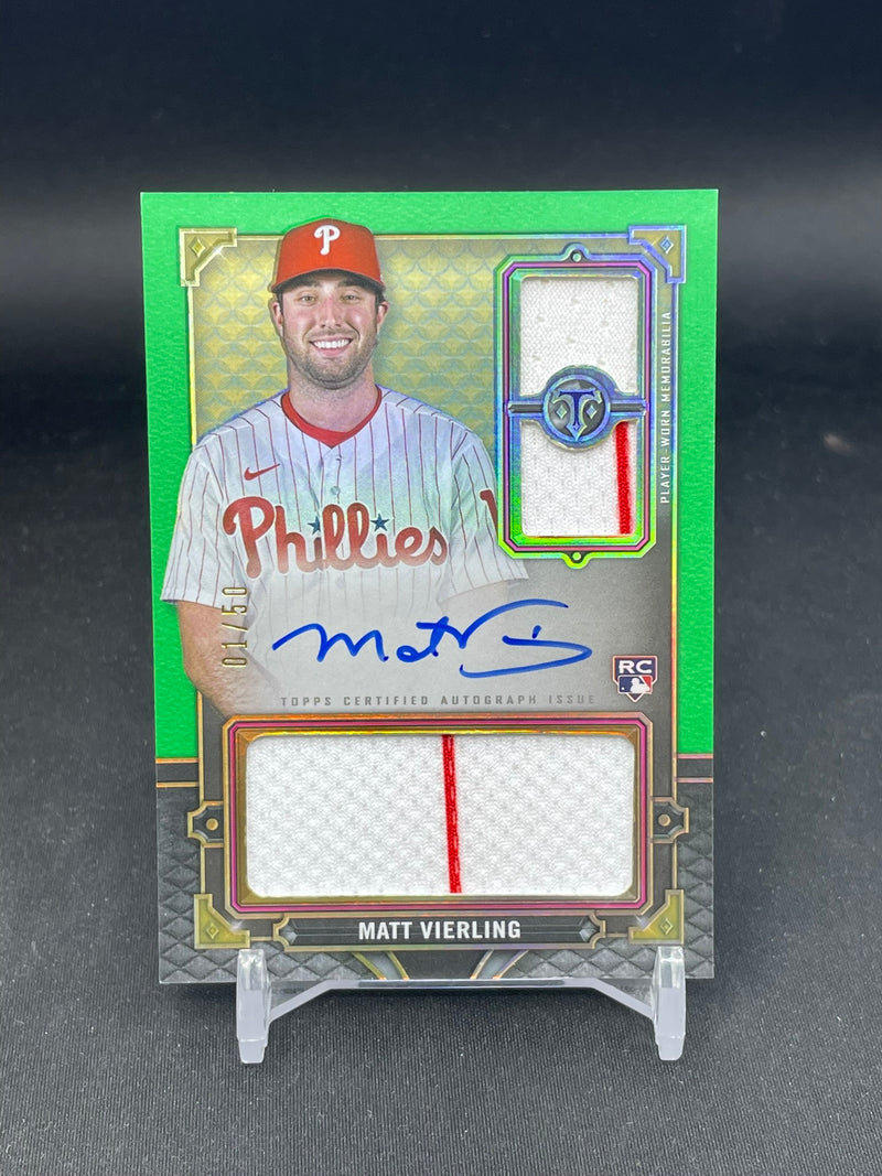 2022 TOPPS TRIPLE THREADS - EMERALD - M. VIERLING - #RFPAR-MV - #'D/50 - TRIPLE RELIC - AUTOGRAPH - RC