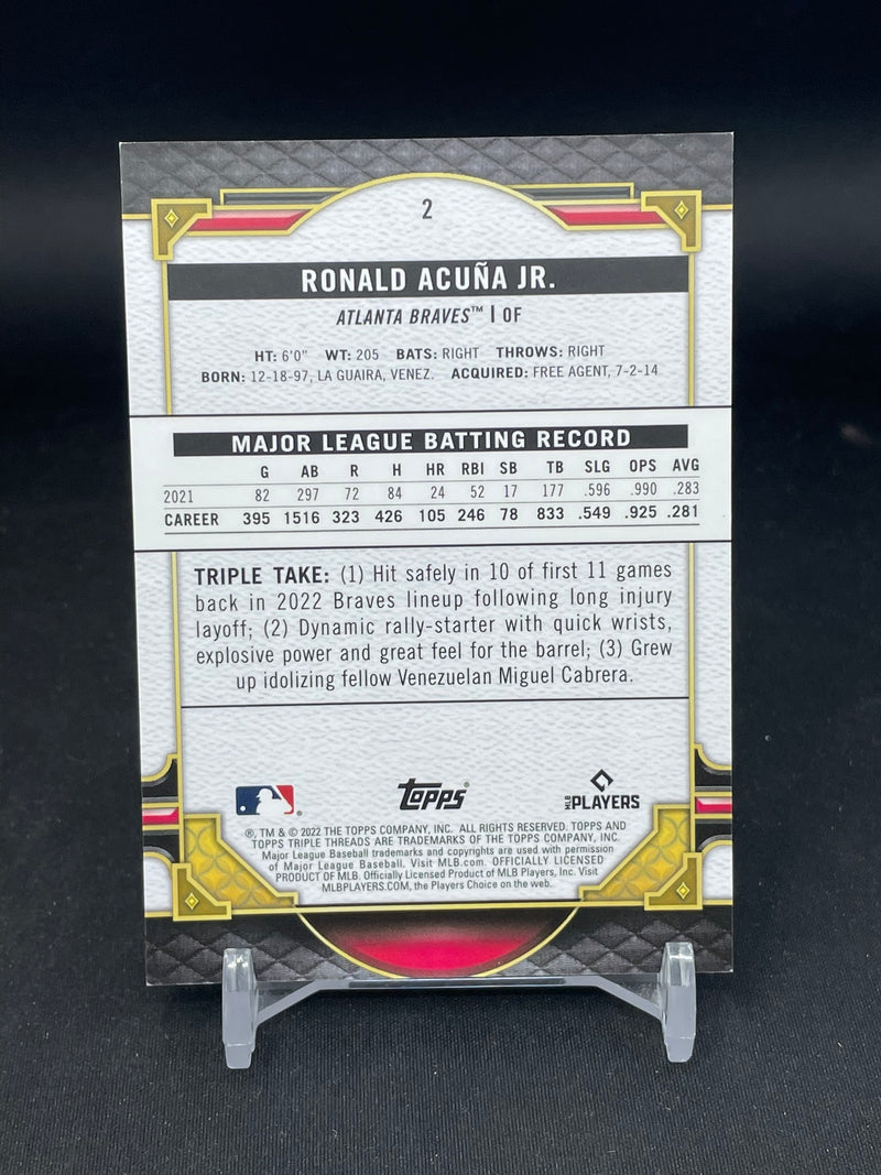 2022 TOPPS TRIPLE THREADS - ONYX - R. ACUNA JR. - #2 - #'D/50
