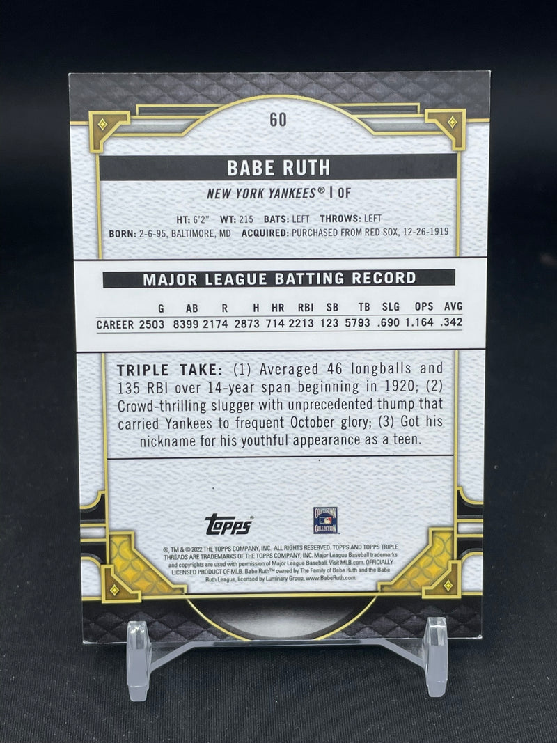2022 TOPPS TRIPLE THREADS - EMERALD - B. RUTH - #60 - #'D/259