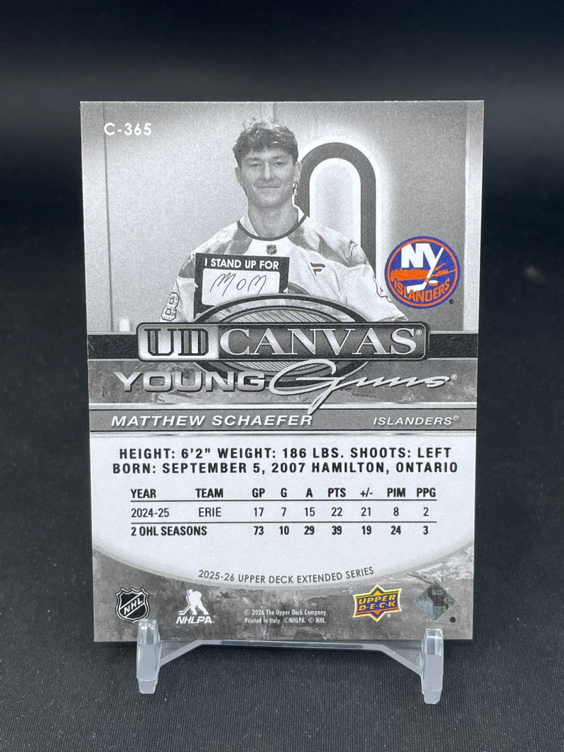 2025 UPPER DECK EXTENDED SERIES - B/W - UD CANVAS - YOUNG GUNS - M. SCHAEFER -