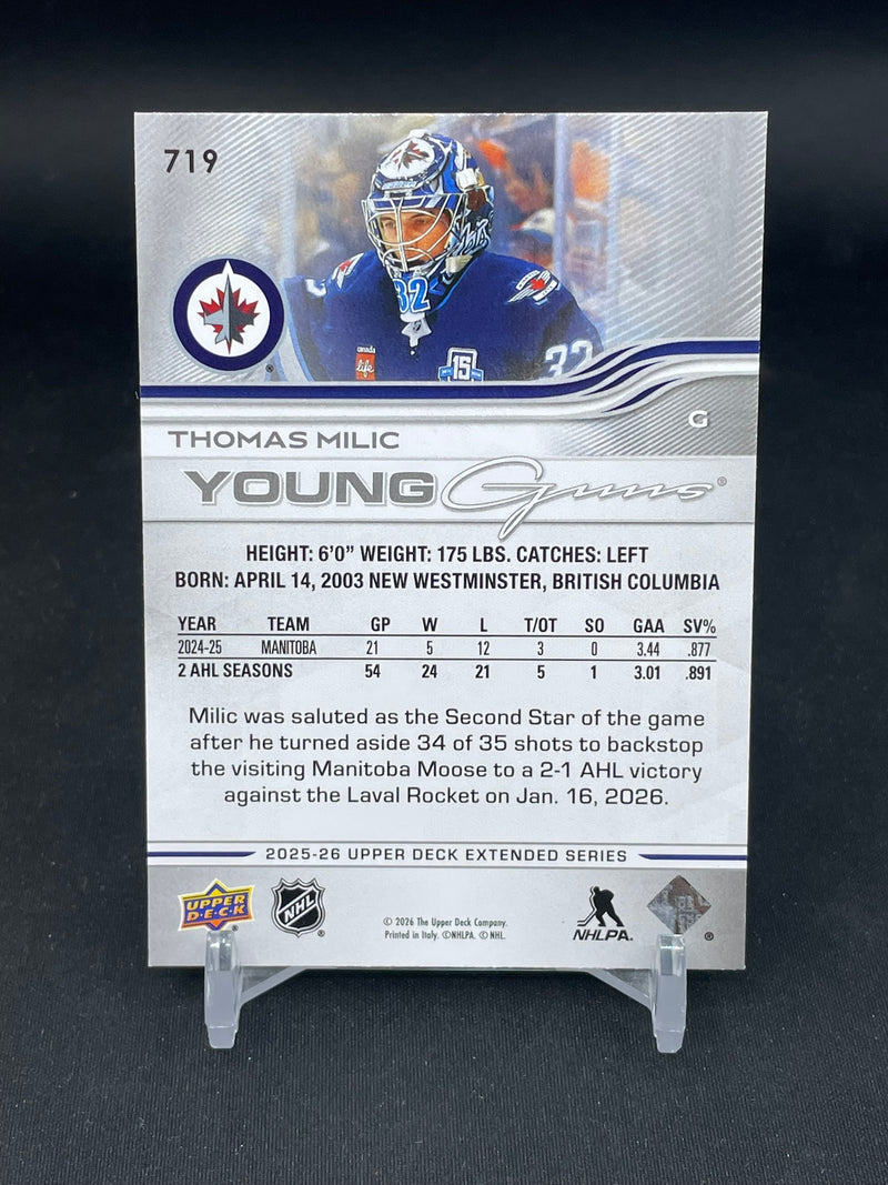 2025 UPPER DECK EXTENDED SERIES - YOUNG GUNS - T. MILIC -