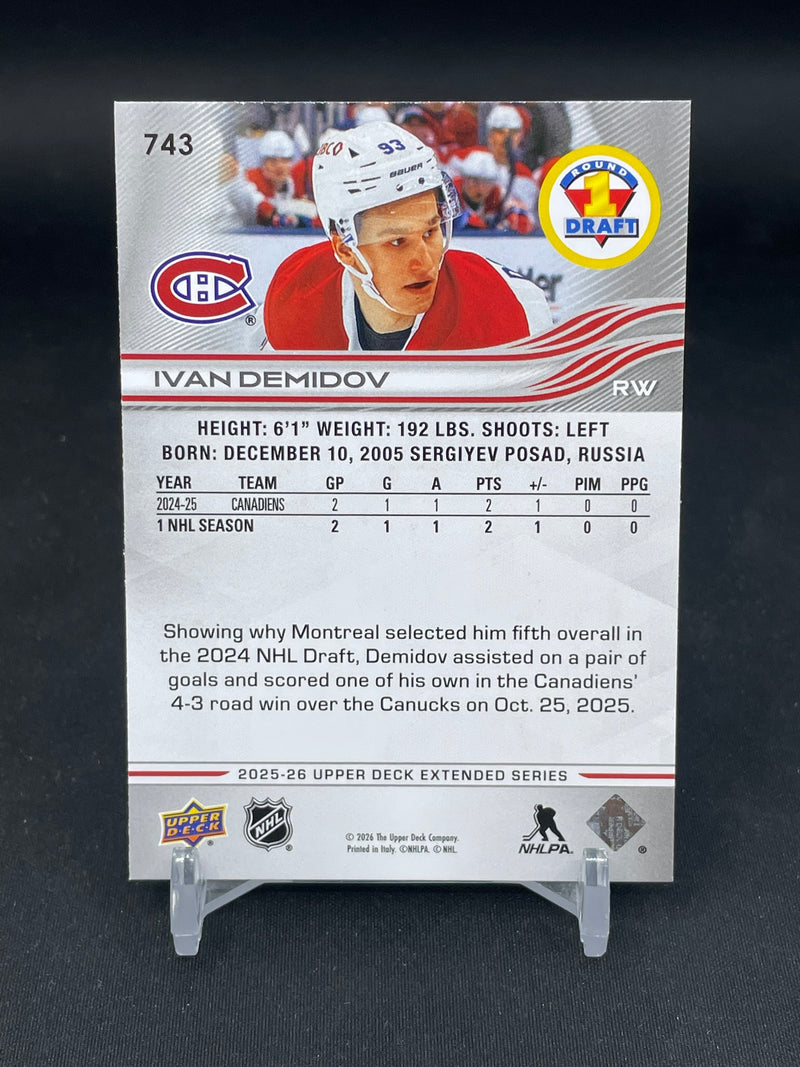 2025 UPPER DECK EXTENDED SERIES - FIRST ROUND DRAFT PICK - I. DEMIDOV -