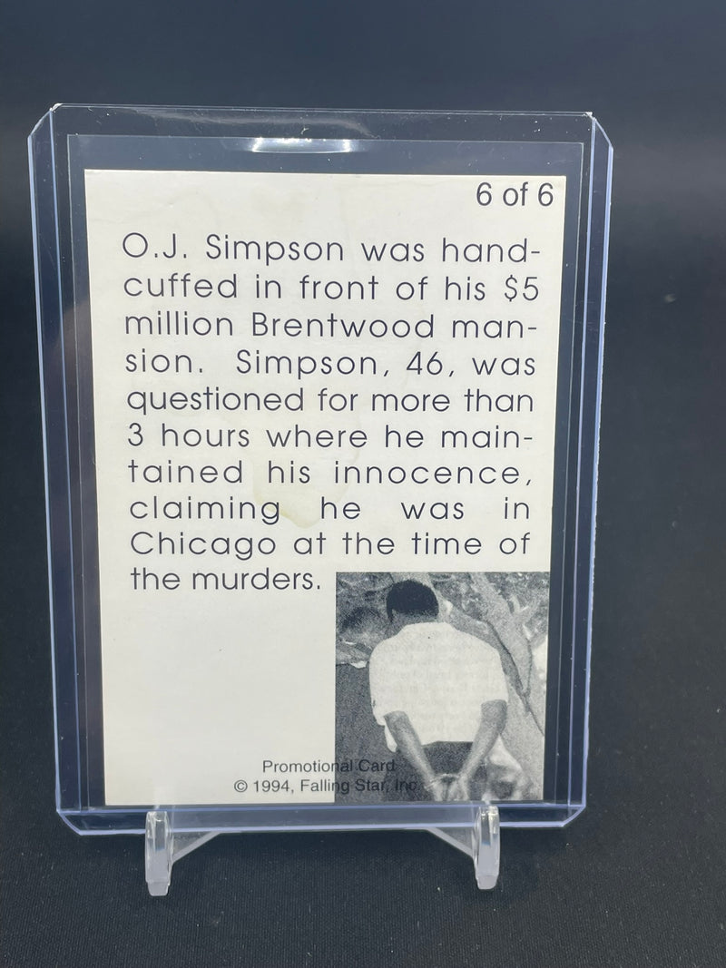 1994 FALLING STAR INC. - PROMOTIONAL CARD - O.J. SIMPSON - 6 CARD SET