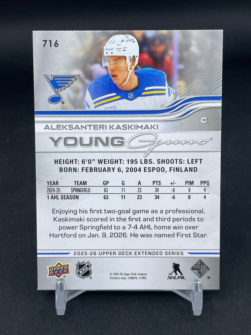 2025 UPPER DECK EXTENDED SERIES - YOUNG GUNS - A. KASKIMAKI -