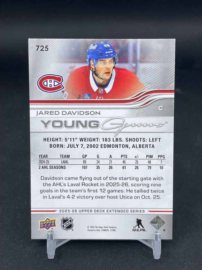 2025 UPPER DECK EXTENDED SERIES - YOUNG GUNS - J. DAVIDSON -