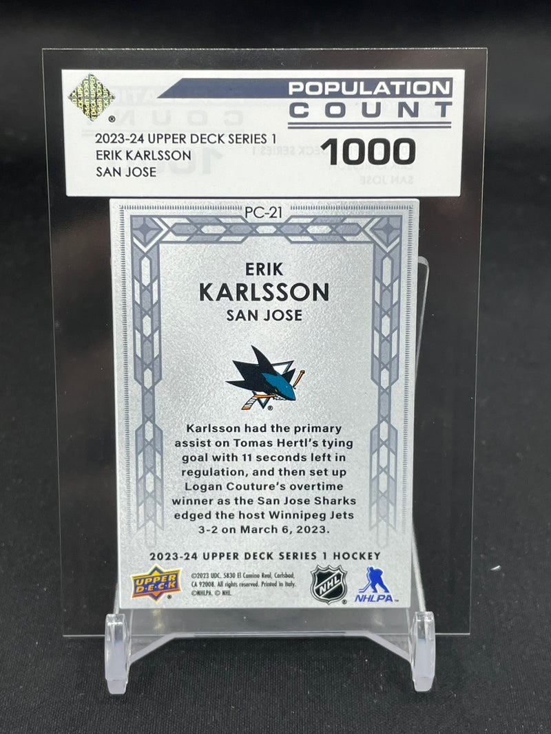 2023 UPPER DECK SERIES ONE - POPULATION COUNT 1000 - E. KARLSSON -
