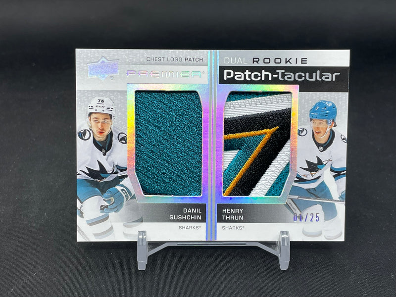 2023 UPPER DECK PREMIER - DUAL ROOKIE PATCH-TACULAR - D. GUSHCHIN / H. THRUN - #DRPT-GT - #'D/25 - DUAL RELIC