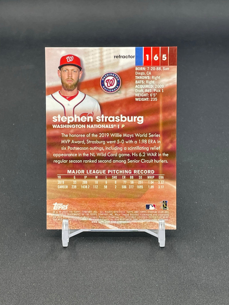 2020 TOPPS STADIUM CLUB CHROME - REFRACTOR - S. STRASBURG -