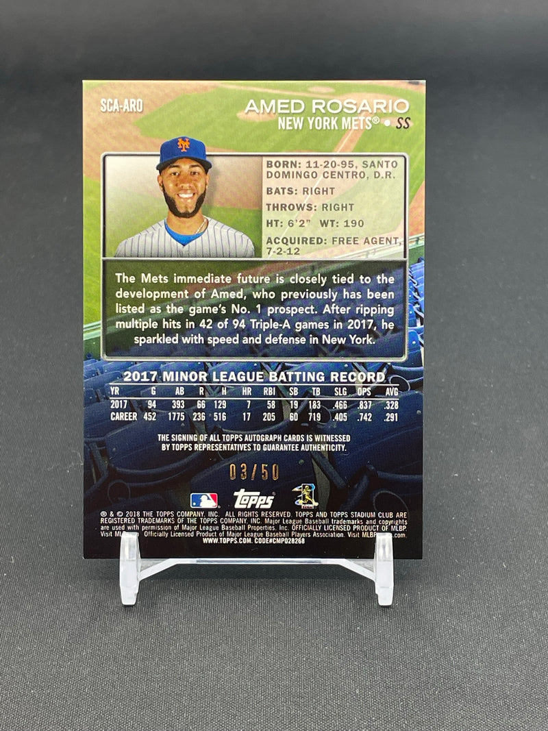 2018 TOPPS STADIUM CLUB - RED - A. ROSARIO - #SCA-ARO - #'D/50 - AUTOGRAPH - RC