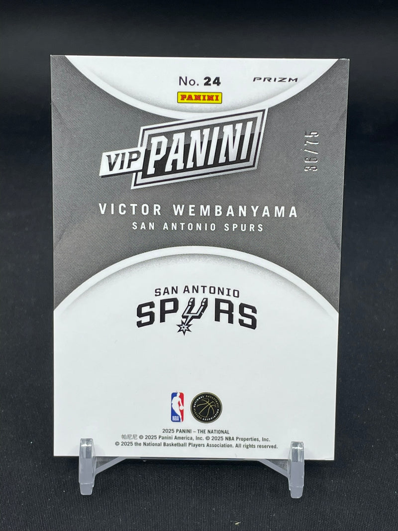 2025 PANINI THE NATIONAL VIP - BLUE ICE PRIZM - V. WEMBANYAMA - #24 - #'D/75