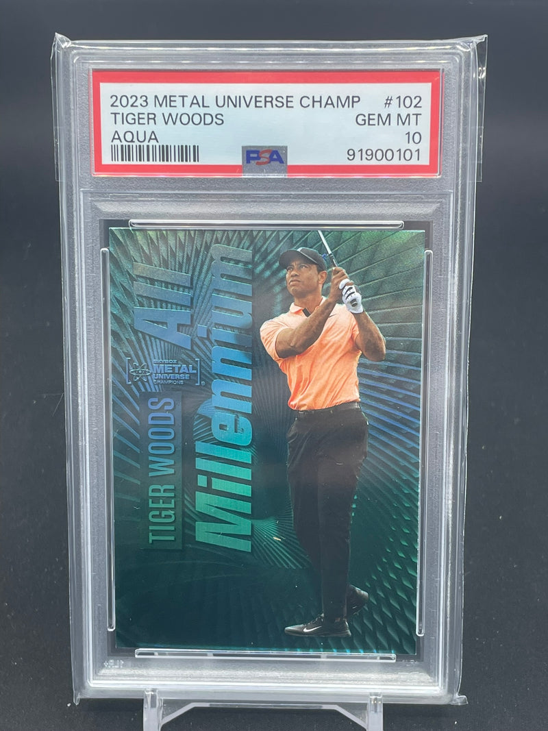 2023 UPPER DECK SKYBOX METAL UNIVERSE CHAMPIONS - AQUA - T. WOODS -