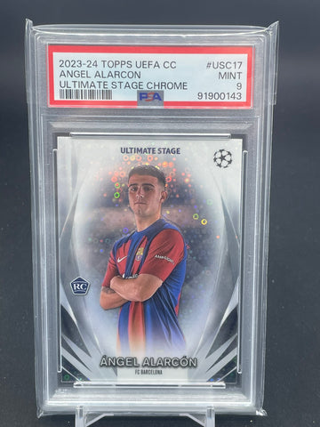 2023 TOPPS UEFA CLUB COMPETITIONS - ULTIMATE STAGE CHROME - A. ALARCON - #USC17 - PSA 9 - RC