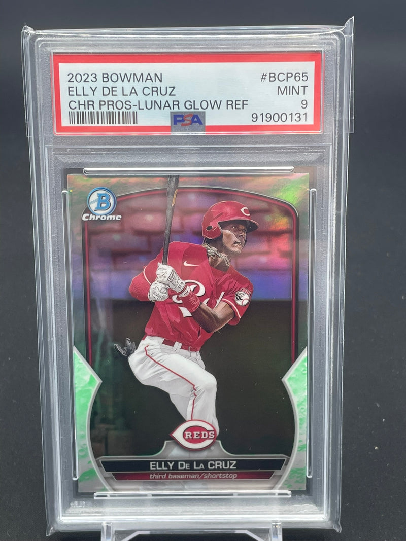 2023 TOPPS BOWMAN - CHROME LUNAR GLOW REFRACTOR - E. DE LA CRUZ -