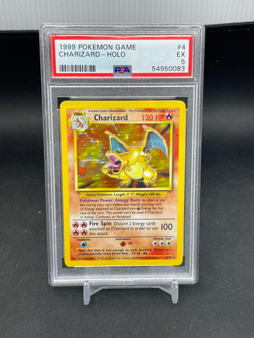 POKEMON - BASE SET - CHARIZARD - HOLO - #4 - PSA 5