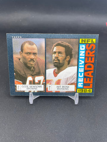 1985 TOPPS - 1984 RECEIVING LEADERS - O. NEWSOME / A. MONK - #193