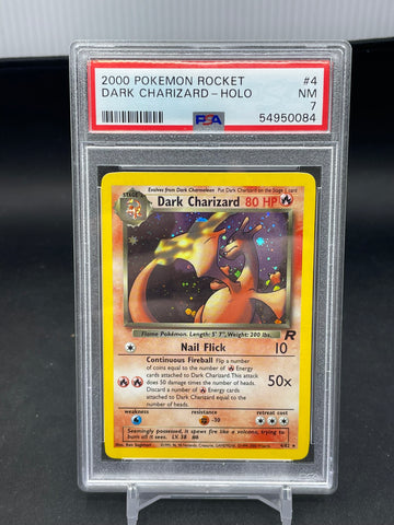 POKEMON - TEAM ROCKET - DARK CHARIZARD - HOLO - #4 - PSA 7