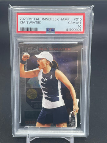 2023 UPPER DECK SKYBOX METAL UNIVERSE CHAMPIONS - I. SWIATEK - #10 - PSA 10