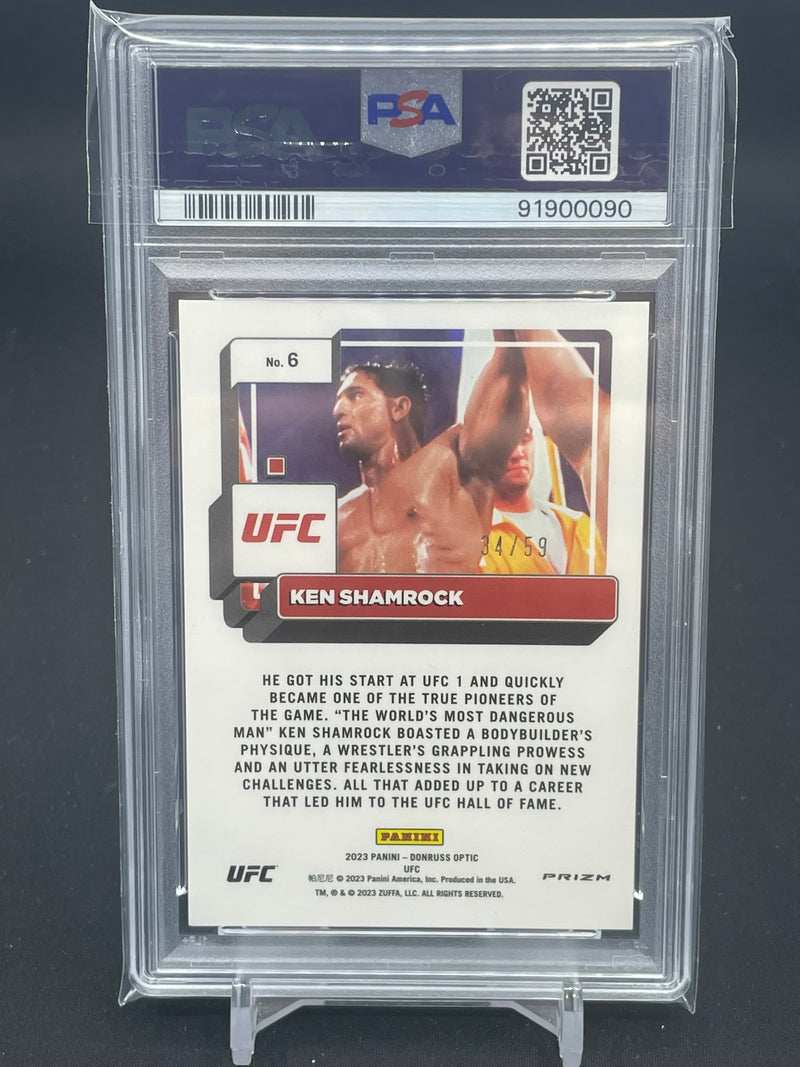 2023 PANINI DONRUSS OPTIC UFC - PURPLE VELOCITY - K. SHAMROCK - #6 - #'D/59 - PSA 8