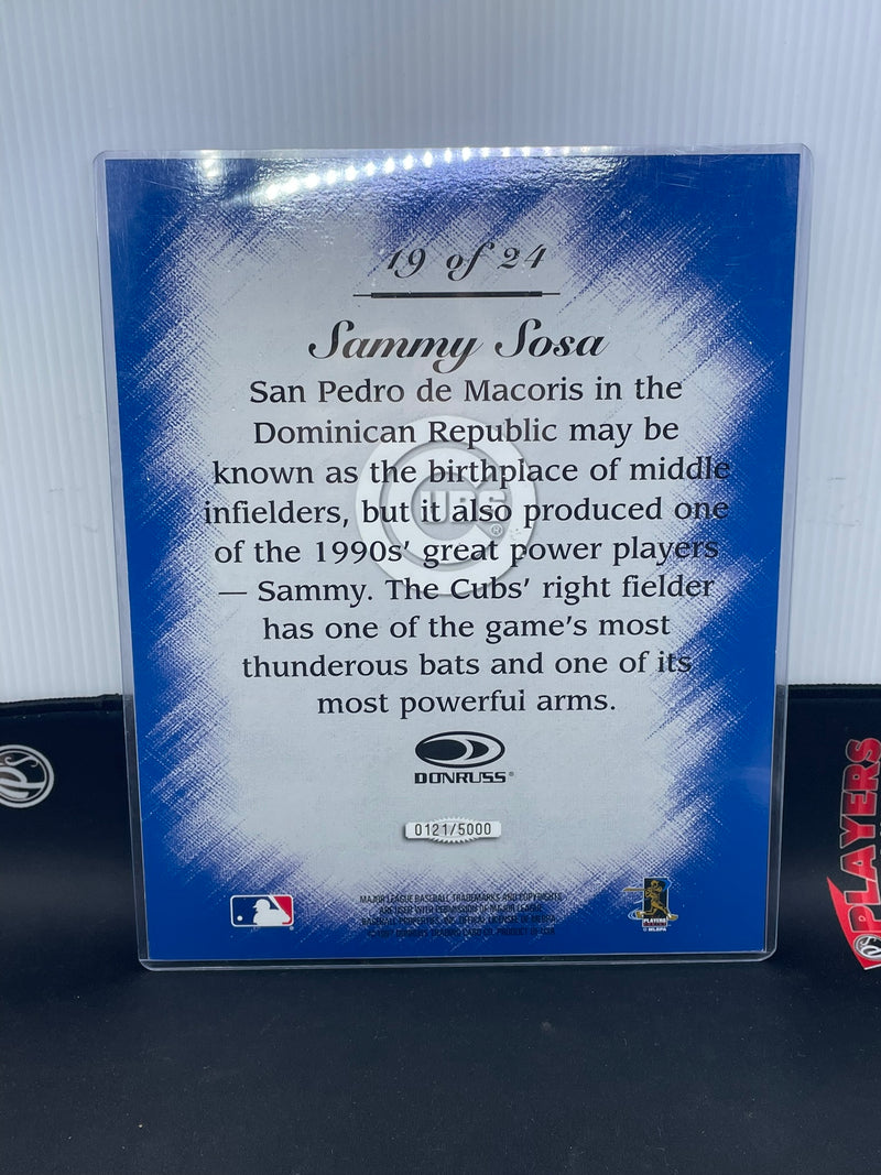 1997 DONRUSS STUDIO - MASTER STROKES JUMBO (8X10) - S. SOSA - #19 - #'D/5000