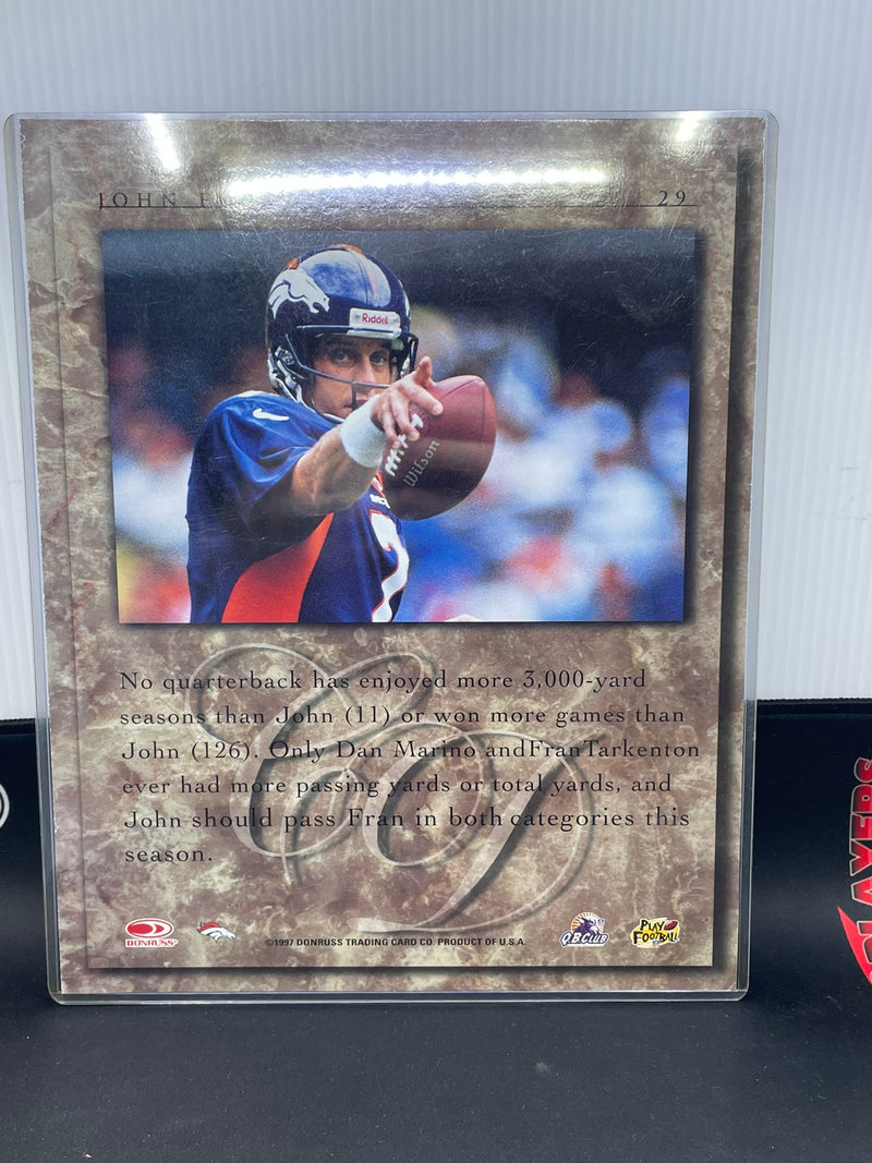 1997 DONRUSS STUDIO - PORTRAIT PROOF - CLASS OF DISTINCTION JUMBO (8X10) - J. ELWAY -