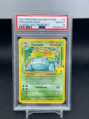 POKEMON - CLEBERATIONS - CLASSIC COLLECITON - VENUSAUR - HOLO - #15 - PSA 10