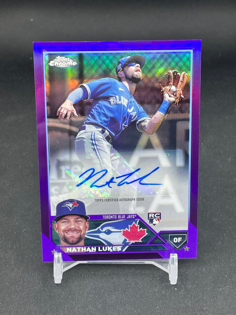 2023 TOPPS CHROME - PURPLE REFRACTOR - N. LUKES - #AC-NL - #'D/250 - AUTOGRAPH - RC