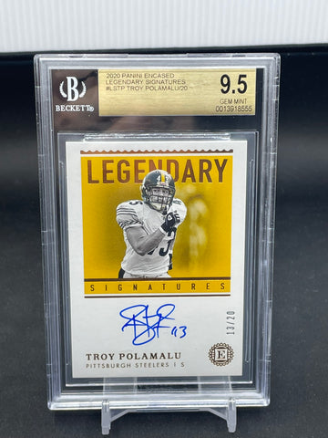 2020 PANINI ENCASED - LEGENDARY SIGNATURES - T. POLAMAL - #LS-TP - #'D/20 - AUTOGRAPH - BGS 9.5 & 10
