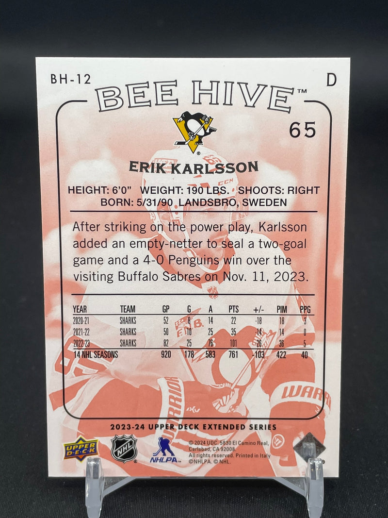 2023 UPPER DECK EXTENDED SERIES - RED - BEEHIVE - E. KARLSSON - #BH-12 - #'D/250