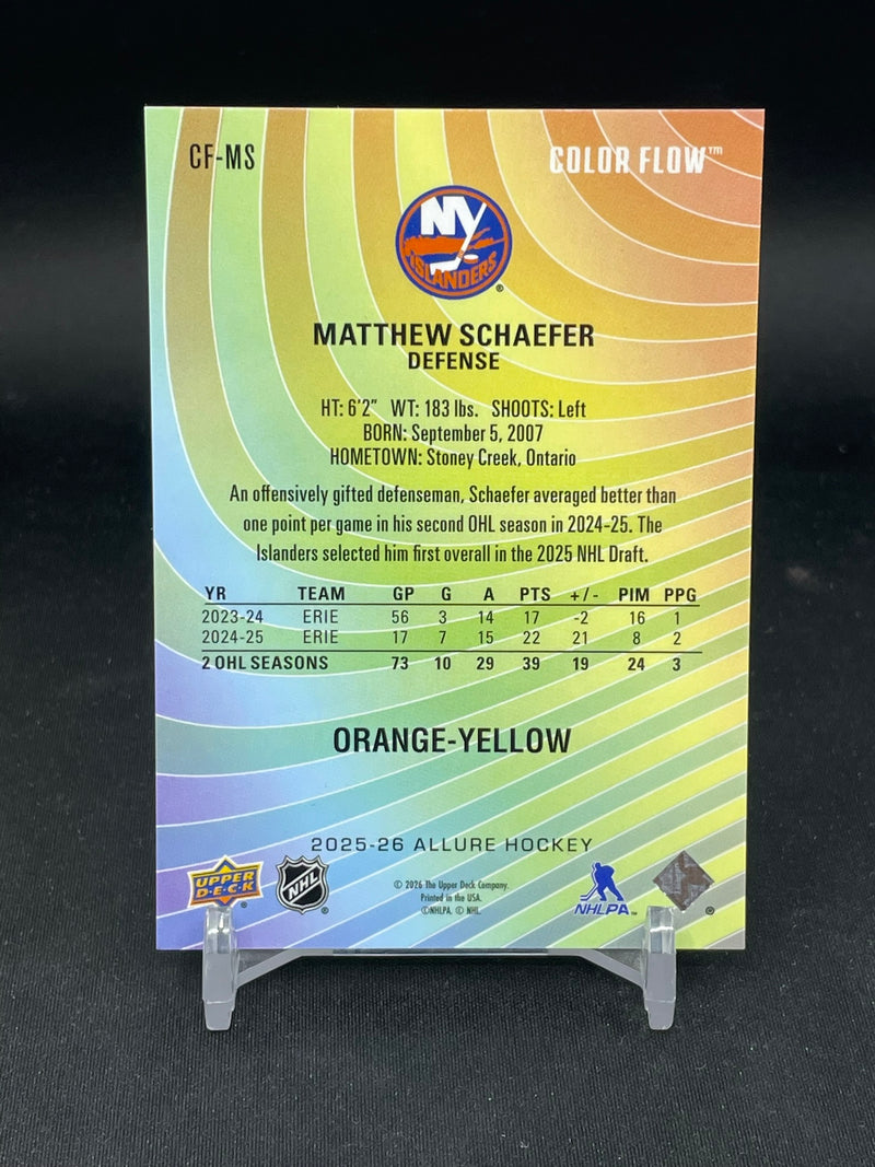 2025 UPPER DECK ALLURE - ORANGE-YELLOW - COLOR FLOW - M. SCHAEFER -