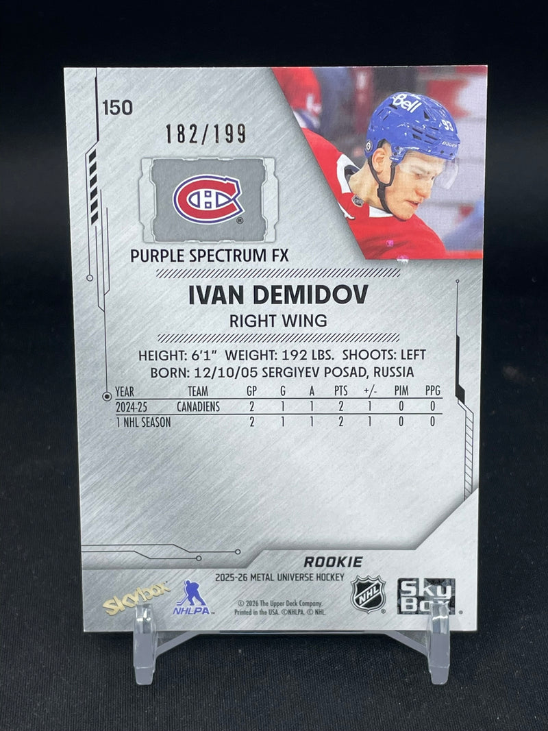 2025 UPPER DECK METAL UNIVERE SKYBOX - PURPLE SPECTRUM FX - I. DEMIDOV - #150 - #'D/199 - RC